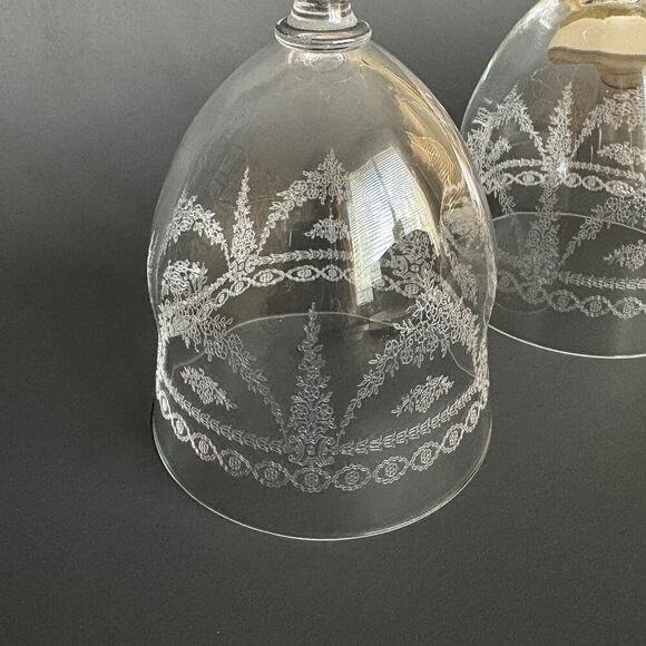 Set of 2 Vintage/Antique Optic Water Glasses Czechoslovakia 1927 Floral - Picture 7 of 9